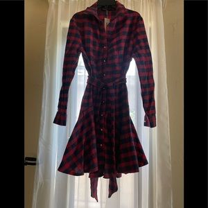 Plaid T-Shirt Dress NWT Red/Blue Size Medium